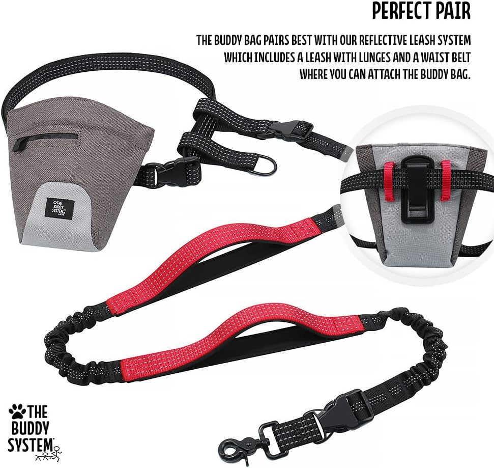 Buddy Bag with Belt - Waist Belt Bag with Magnetic Closure for Pet Training, Running, Walking - Pouch for Treats, Snacks, Toys, Kibble - Pack of 1