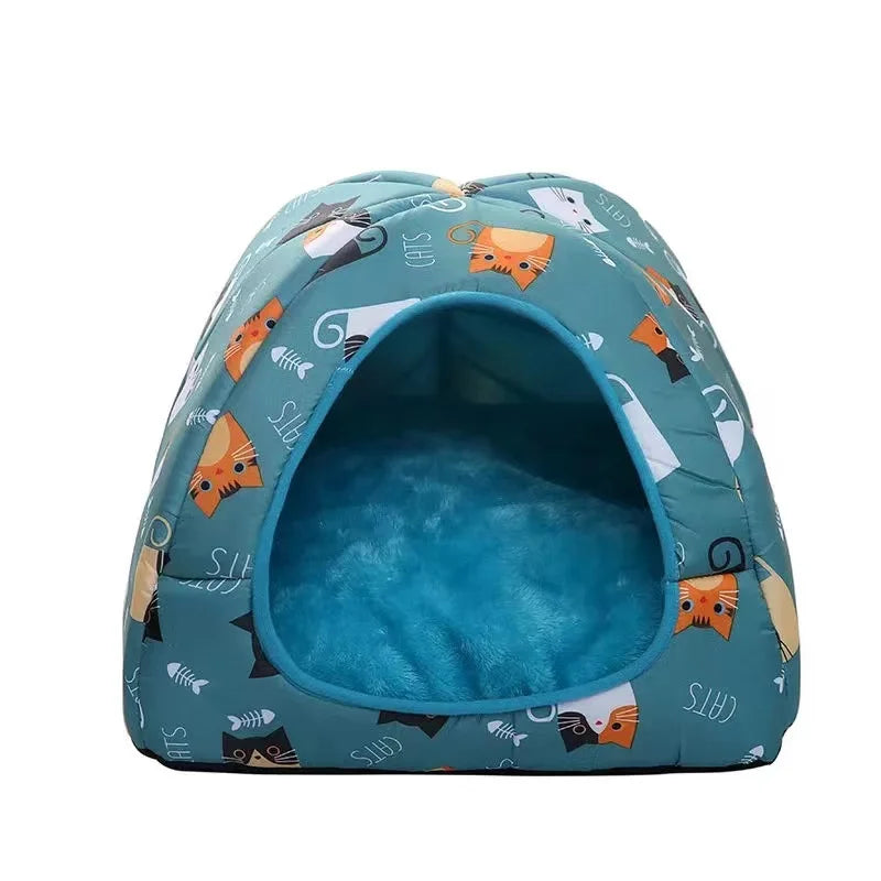 Warm Cat Bed Small Dogs Kittens House Pet Basket Cushion Cat Sleeping Pillow Mat Tent Puppy Lounger Soft Nest Cave Cats Beds