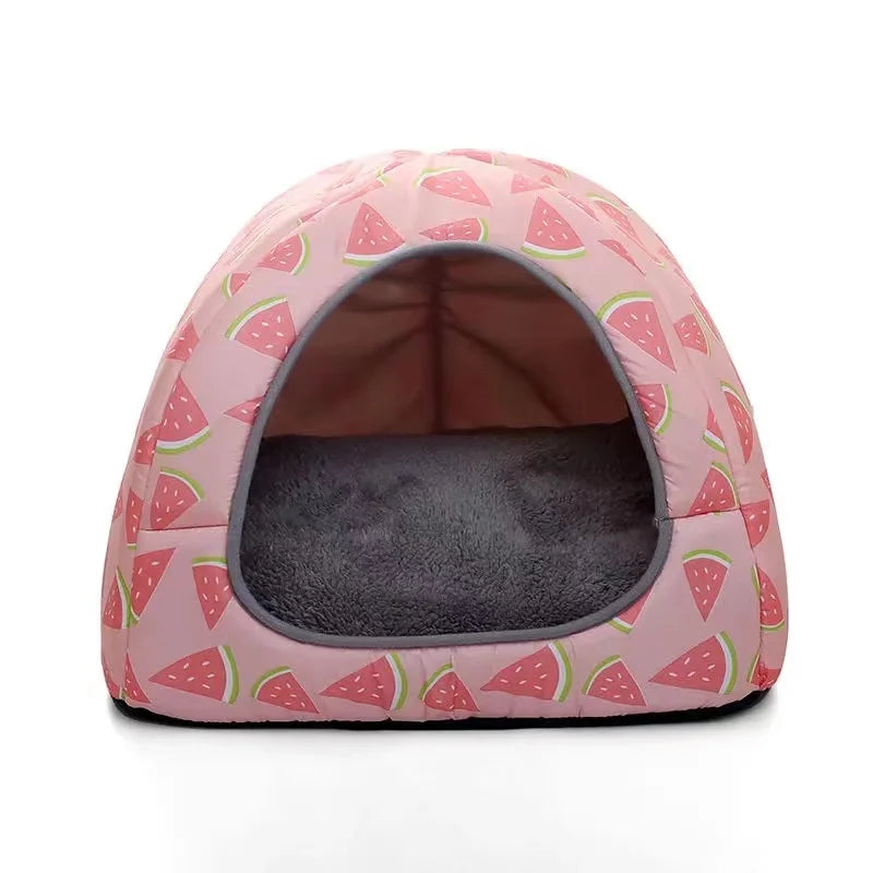 Warm Cat Bed Small Dogs Kittens House Pet Basket Cushion Cat Sleeping Pillow Mat Tent Puppy Lounger Soft Nest Cave Cats Beds