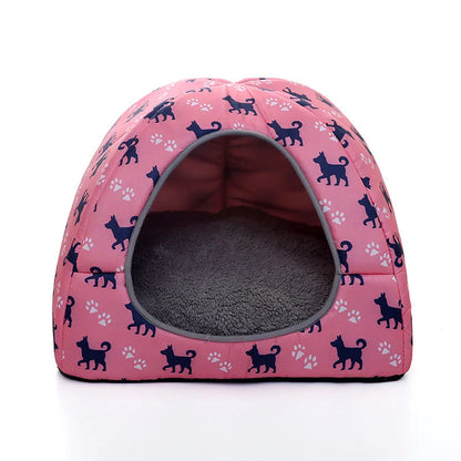 Warm Cat Bed Small Dogs Kittens House Pet Basket Cushion Cat Sleeping Pillow Mat Tent Puppy Lounger Soft Nest Cave Cats Beds
